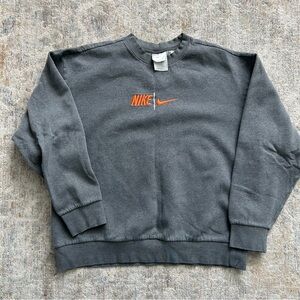 Nike Vintage 90s Y2K Grey Crewneck Sweatshirt Size XL Men’s Center Swoosh Logo